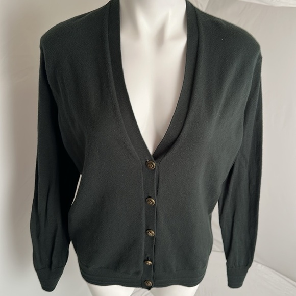 Tory Burch Madison English Green Reva button cardigan sweater XL - Picture 1 of 11